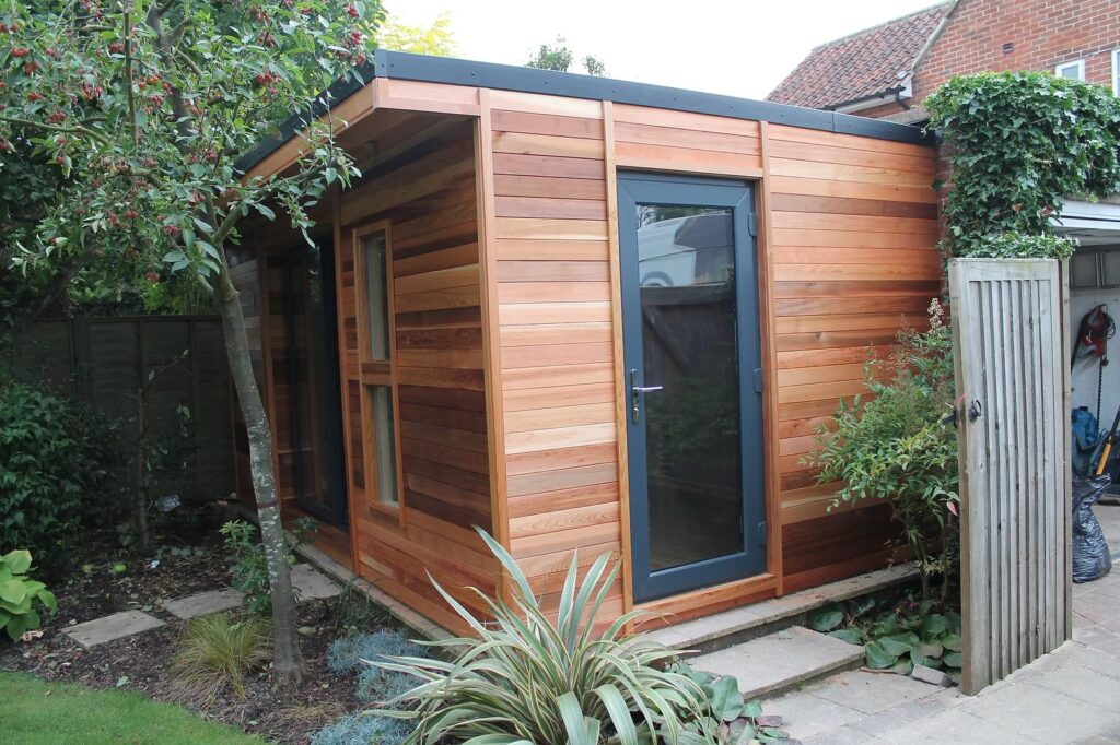 Crusoe Cabin installation in Welwyn Garden City, Hertfordshire