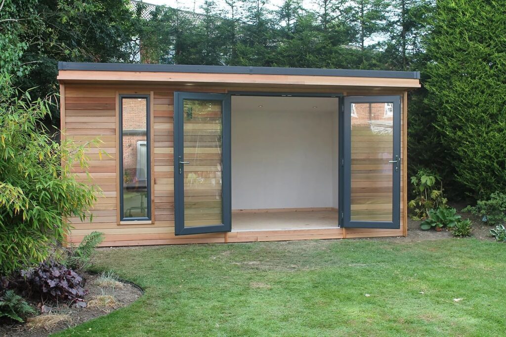 The Crusoe Cabane With Front Doors Open